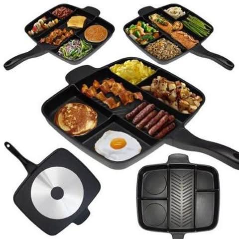 Master Pan 5 - in - 1 Non - Stick Multifunctional Frying Pan with Compartments Cookware - Duly Kitchen