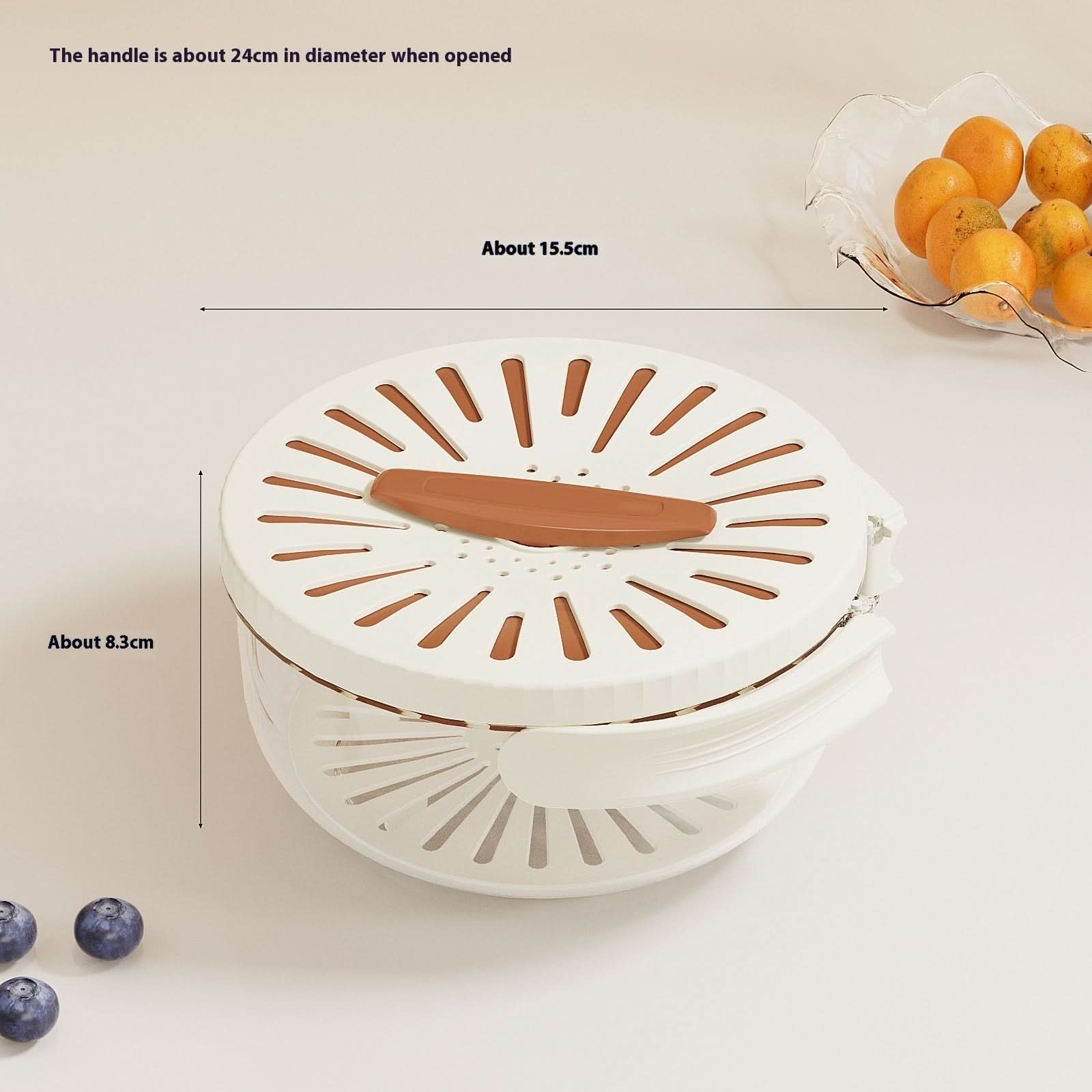 2 - in - 1 Foldable Fruit Drain Basket with Lid – Vegetable Washing Colander & Refrigerator Storage Bowl Kitchen Utensils & Gadgets - Duly Kitchen