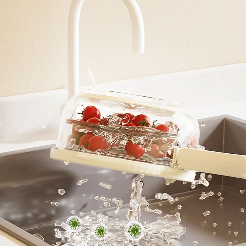 2 - in - 1 Foldable Fruit Drain Basket with Lid – Vegetable Washing Colander & Refrigerator Storage Bowl Kitchen Utensils & Gadgets - Duly Kitchen