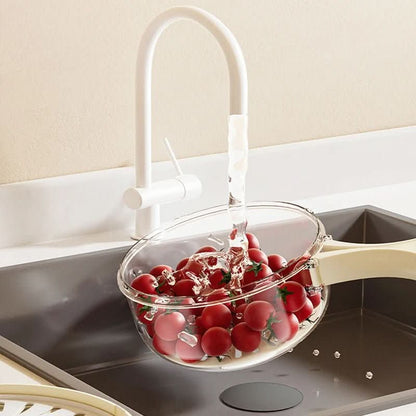 2 - in - 1 Foldable Fruit Drain Basket with Lid – Vegetable Washing Colander & Refrigerator Storage Bowl Kitchen Utensils & Gadgets - Duly Kitchen