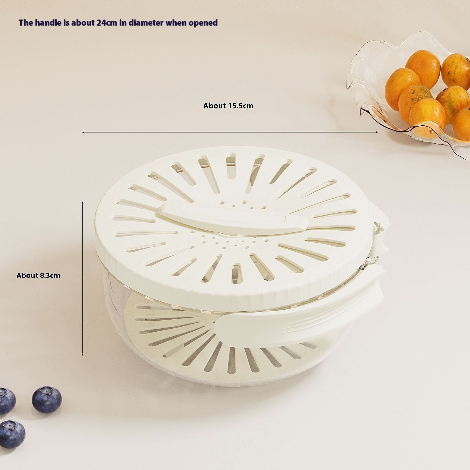 2 - in - 1 Foldable Fruit Drain Basket with Lid – Vegetable Washing Colander & Refrigerator Storage Bowl Kitchen Utensils & Gadgets - Duly Kitchen