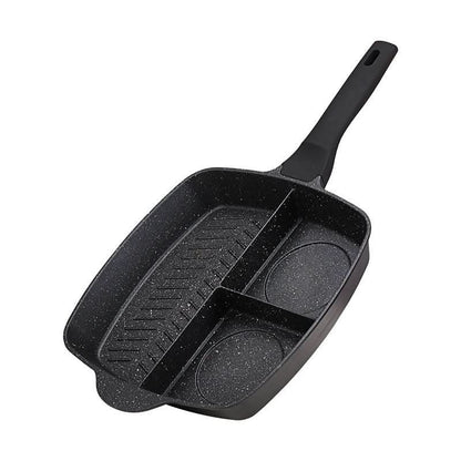 3 - in - 1 Nonstick Breakfast Frying Pan Divided Omelette & Steak Skillet for Gas & Induction Cookware - Duly Kitchen