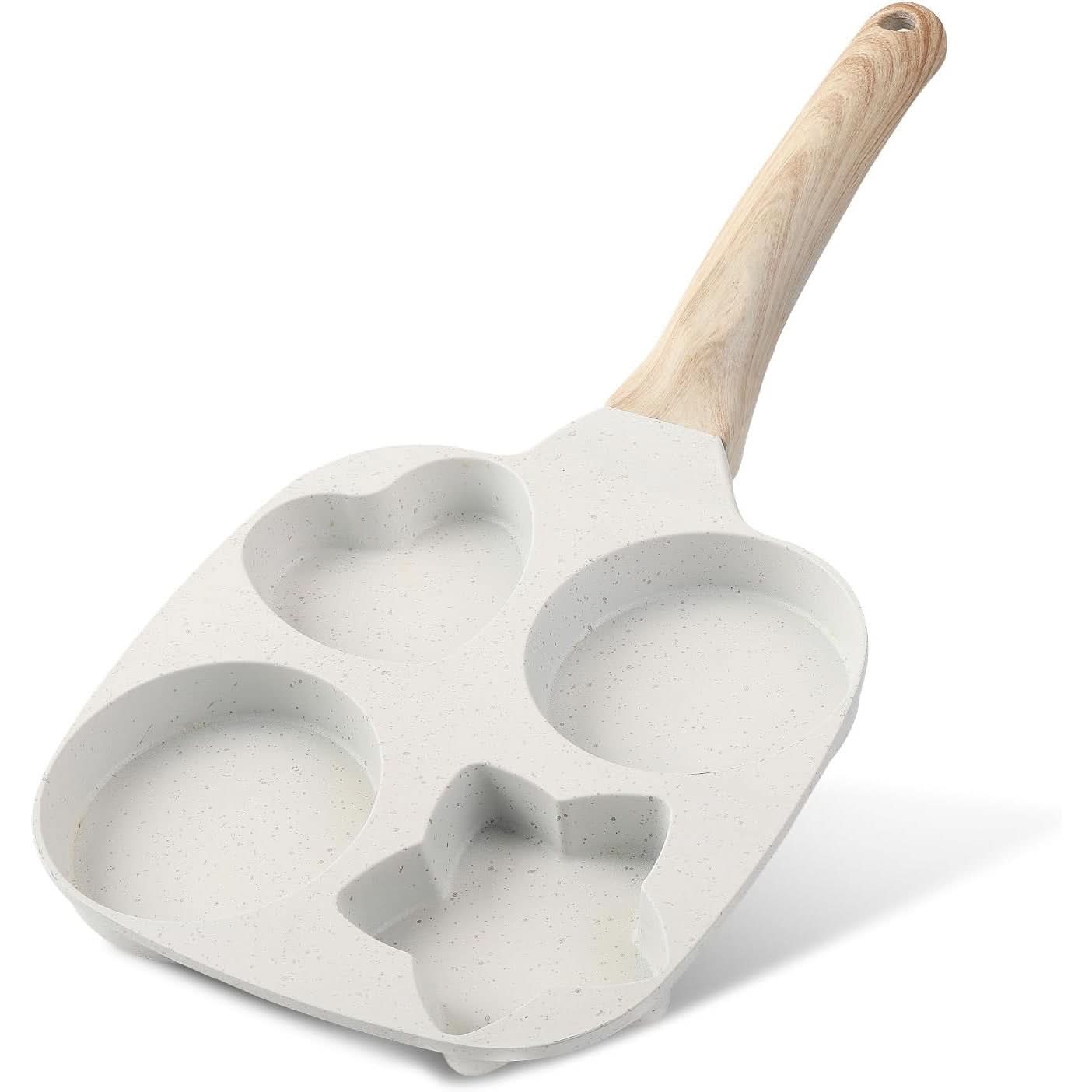 4 - Hole Nonstick Breakfast Frying Pan Heart Star Egg Mold Skillet for Gas & Induction Cookware - Duly Kitchen