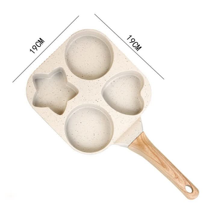 4 - Hole Nonstick Breakfast Frying Pan Heart Star Egg Mold Skillet for Gas & Induction Cookware - Duly Kitchen