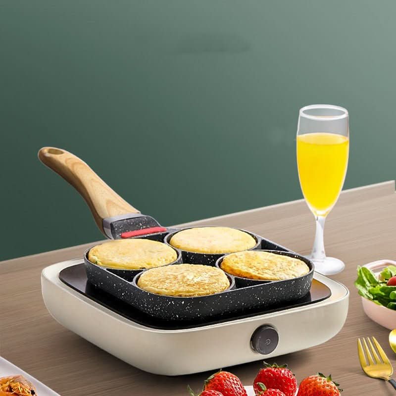 4 - Hole Nonstick Fried Egg Pan Flat Bottom Skillet for Gas, Electric & Induction Cookware - Duly Kitchen