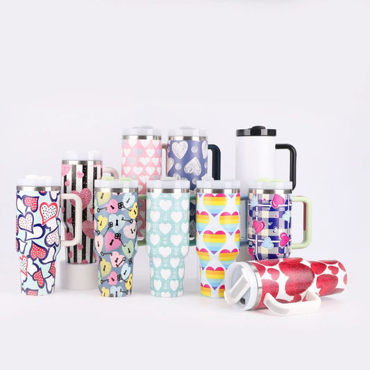 40oz Stainless Steel Insulated Tumbler with Handle and Lid – 1200ml Drinkware - Duly Kitchen