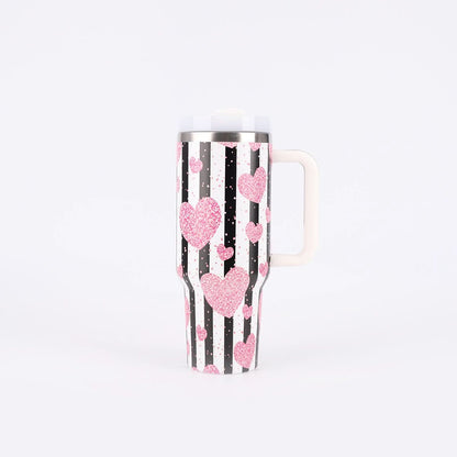 40oz Stainless Steel Insulated Tumbler with Handle and Lid – 1200ml Drinkware - Duly Kitchen
