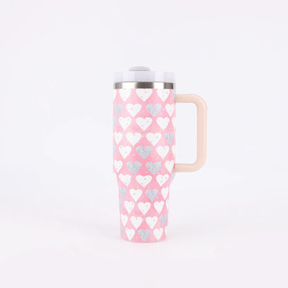 40oz Stainless Steel Insulated Tumbler with Handle and Lid – 1200ml Drinkware - Duly Kitchen