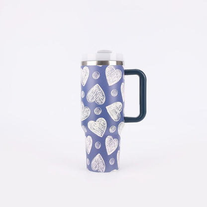 40oz Stainless Steel Insulated Tumbler with Handle and Lid – 1200ml Drinkware - Duly Kitchen