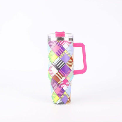 40oz Stainless Steel Insulated Tumbler with Handle and Lid – 1200ml Drinkware - Duly Kitchen