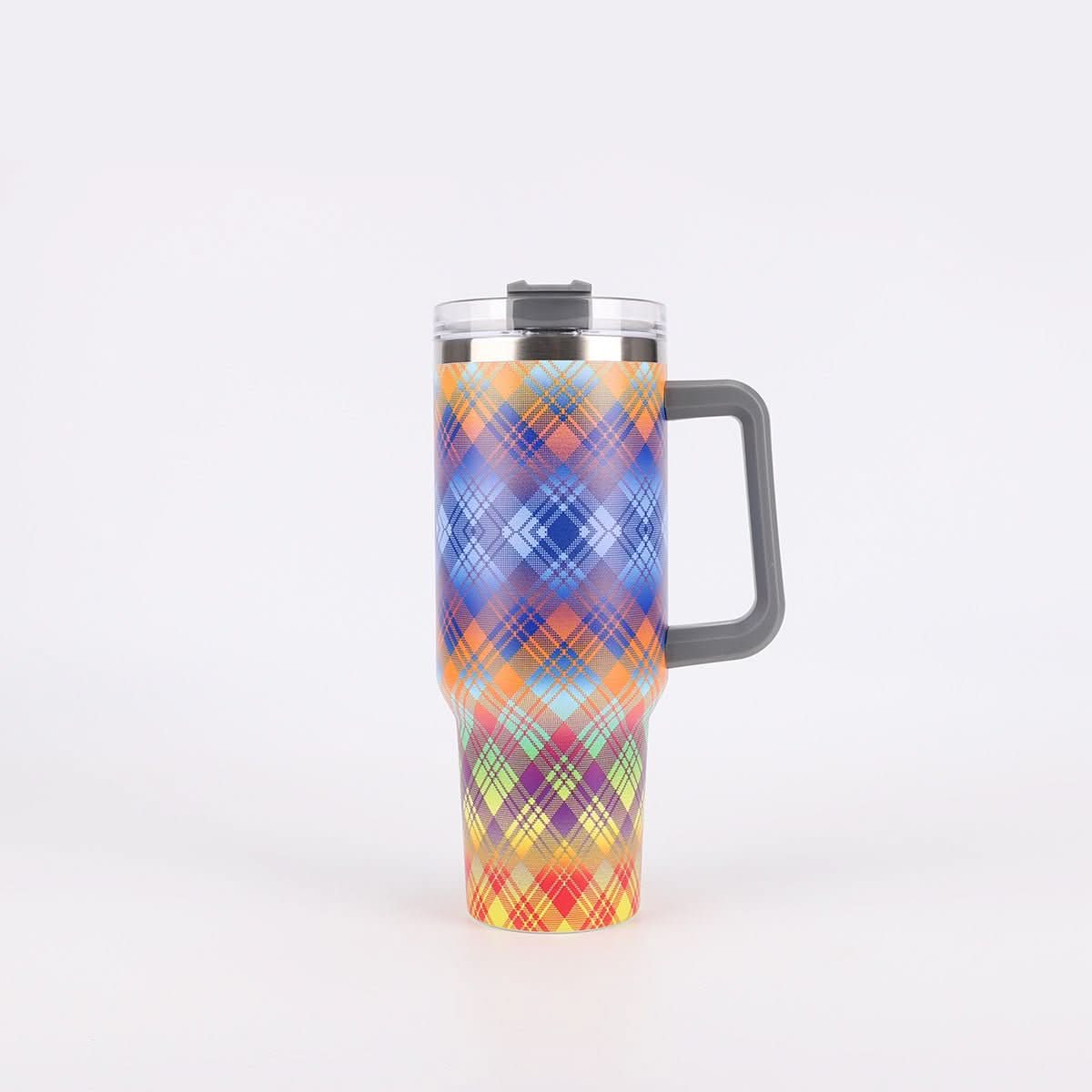 40oz Stainless Steel Insulated Tumbler with Handle and Lid – 1200ml Drinkware - Duly Kitchen