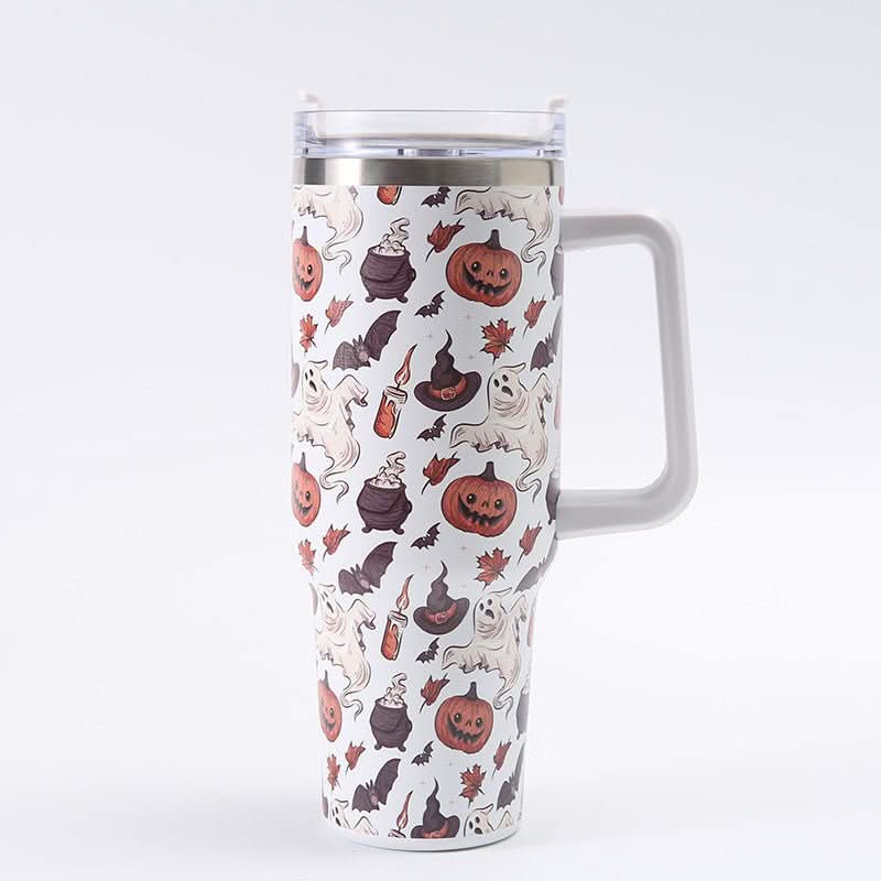 40oz Stainless Steel Insulated Tumbler with Handle and Lid – 1200ml Drinkware - Duly Kitchen