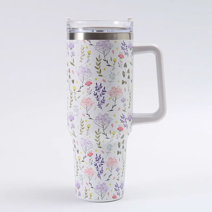 40oz Stainless Steel Insulated Tumbler with Handle and Lid – 1200ml Drinkware - Duly Kitchen