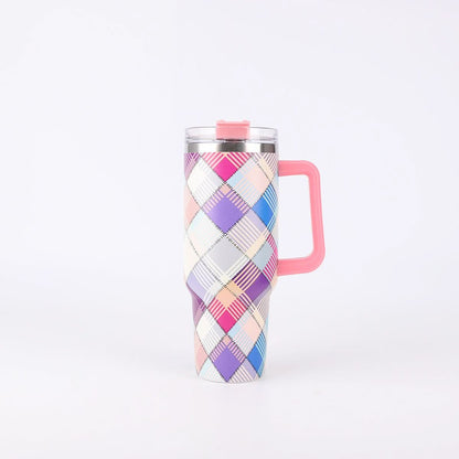 40oz Stainless Steel Insulated Tumbler with Handle and Lid – 1200ml Drinkware - Duly Kitchen