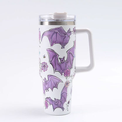 40oz Stainless Steel Insulated Tumbler with Handle and Lid – 1200ml Drinkware - Duly Kitchen