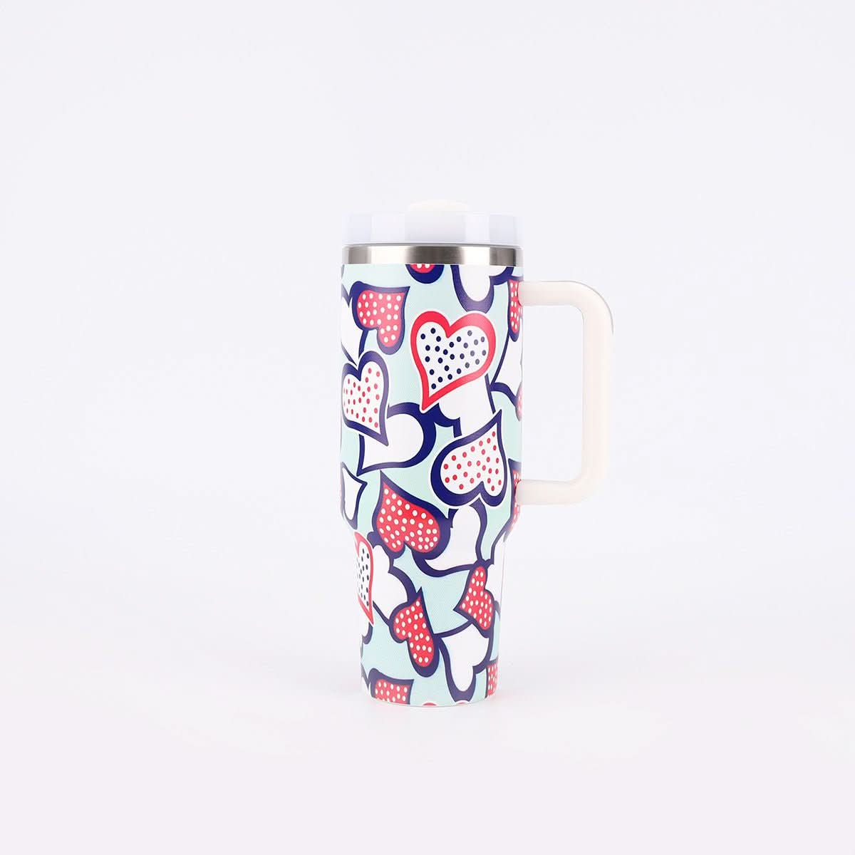 40oz Stainless Steel Insulated Tumbler with Handle and Lid – 1200ml Drinkware - Duly Kitchen