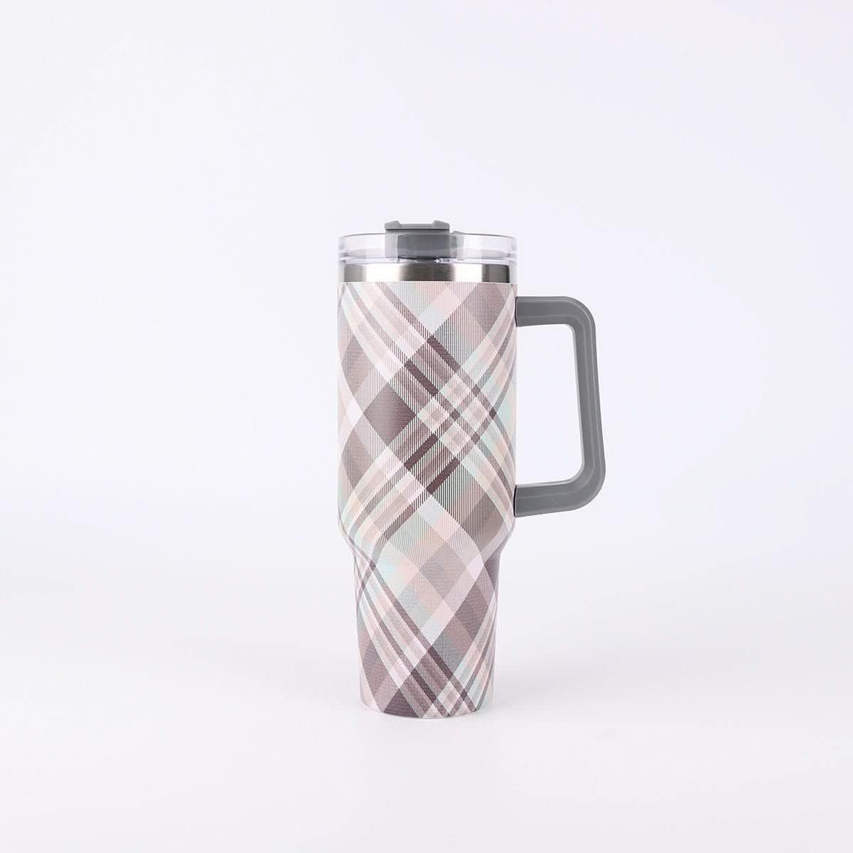 40oz Stainless Steel Insulated Tumbler with Handle and Lid – 1200ml Drinkware - Duly Kitchen