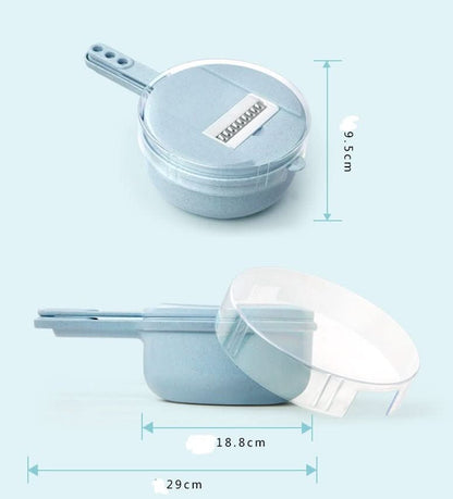 8 - in - 1 Mandoline Vegetable Slicer with Container – Multifunction Potato, Carrot & Onion Cutter Grater Kitchen Utensils & Gadgets - Duly Kitchen