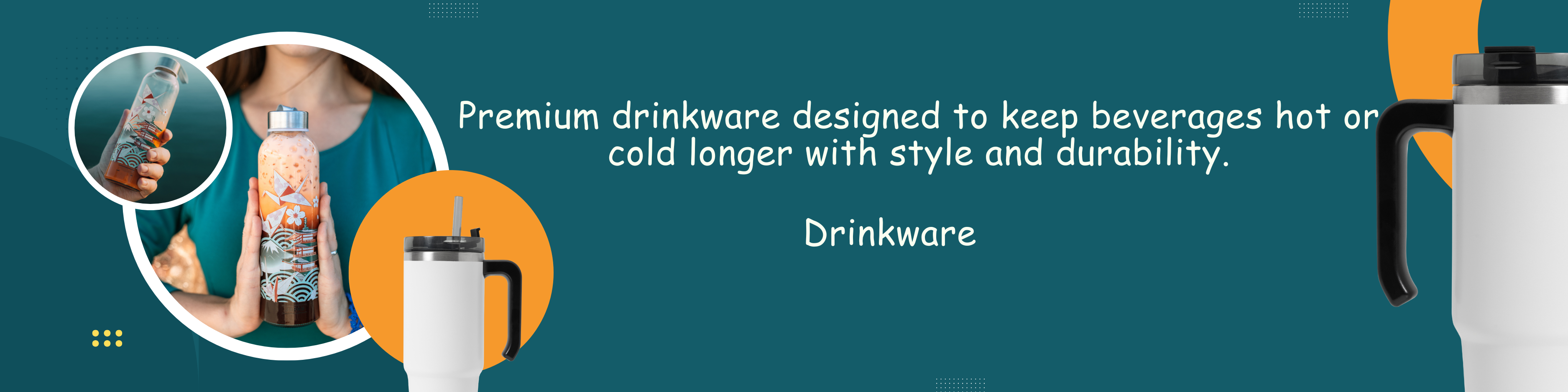 modern insulated drinkware bottles and tumblers for keeping drinks hot or cold on the go