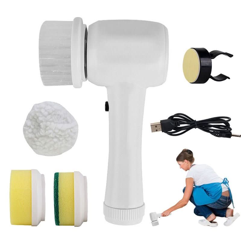 Cordless Electric Spin Cleaning Brush 4 - in - 1 Handheld Scrubber with 4 Brush Heads Kitchen Utensils & Gadgets - Duly Kitchen