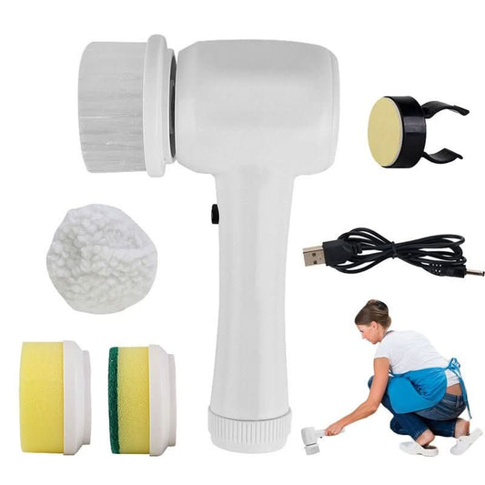 Cordless Electric Spin Cleaning Brush 4 - in - 1 Handheld Scrubber with 4 Brush Heads Kitchen Utensils & Gadgets - Duly Kitchen