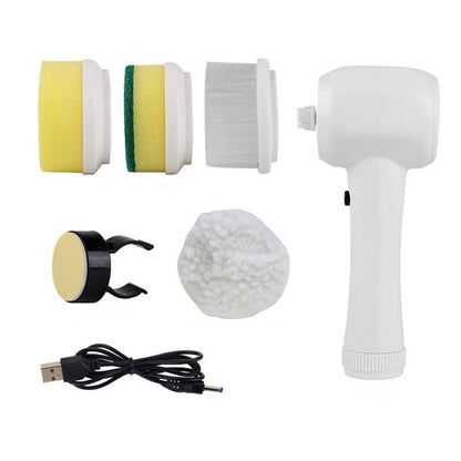 Cordless Electric Spin Cleaning Brush 4 - in - 1 Handheld Scrubber with 4 Brush Heads Kitchen Utensils & Gadgets - Duly Kitchen