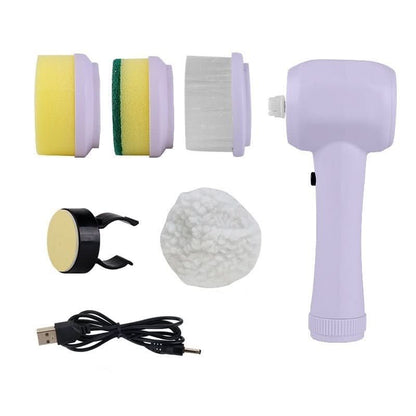 Cordless Electric Spin Cleaning Brush 4 - in - 1 Handheld Scrubber with 4 Brush Heads Kitchen Utensils & Gadgets - Duly Kitchen
