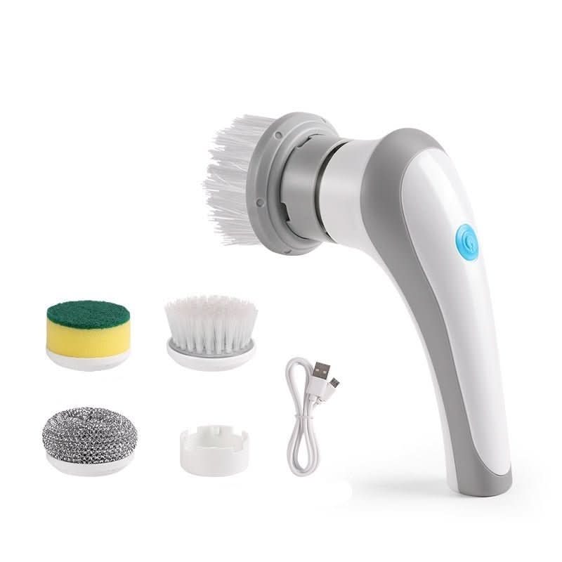 Cordless Electric Spin Cleaning Brush 4 - in - 1 Handheld Scrubber with 4 Brush Heads Kitchen Utensils & Gadgets - Duly Kitchen