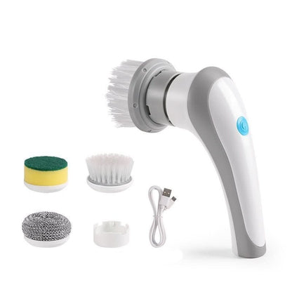 Cordless Electric Spin Cleaning Brush 4 - in - 1 Handheld Scrubber with 4 Brush Heads Kitchen Utensils & Gadgets - Duly Kitchen