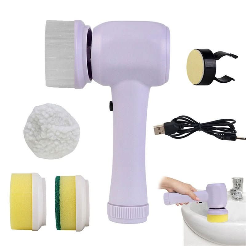 Cordless Electric Spin Cleaning Brush 4 - in - 1 Handheld Scrubber with 4 Brush Heads Kitchen Utensils & Gadgets - Duly Kitchen