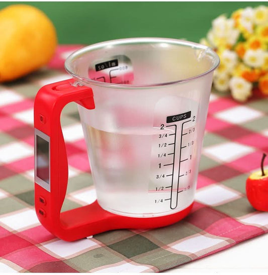 Digital measuring cup scale with LCD display for accurate kitchen measurement
