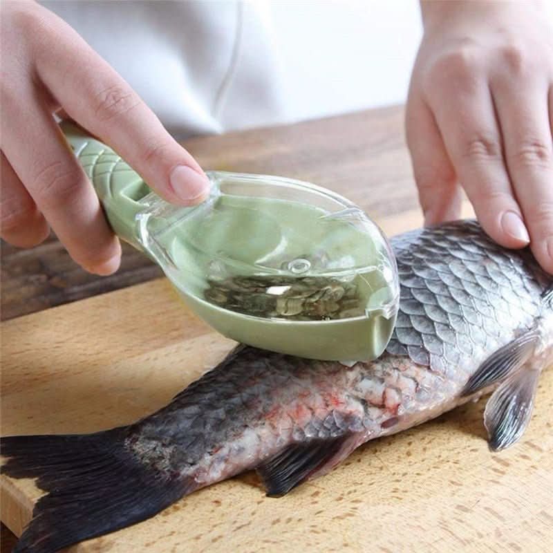 Fish Scale Scraper with Cover – Fish Skin Cleaning Tool Kitchen Scaler Brush Kitchen Utensils & Gadgets - Duly Kitchen