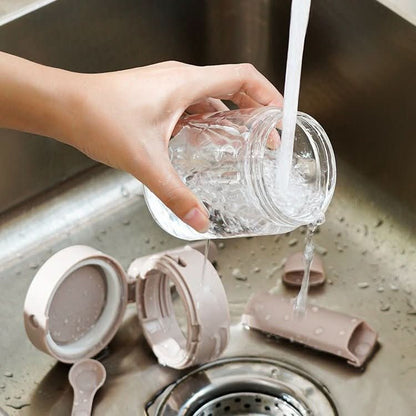 Glass Seasoning Jar with Lid & Measuring Spoon – Kitchen Spice Storage Container Kitchen Utensils & Gadgets - Duly Kitchen