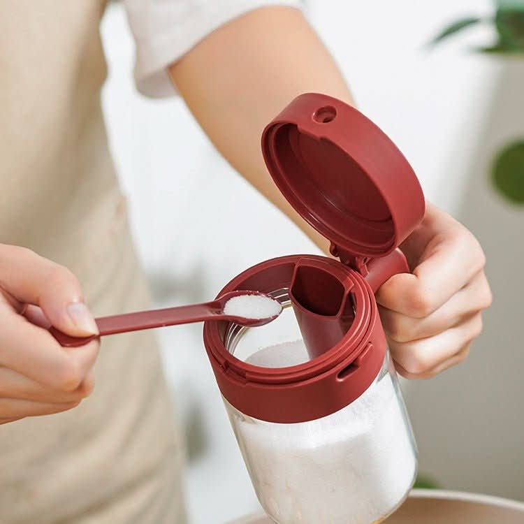 Glass Seasoning Jar with Lid & Measuring Spoon – Kitchen Spice Storage Container Kitchen Utensils & Gadgets - Duly Kitchen