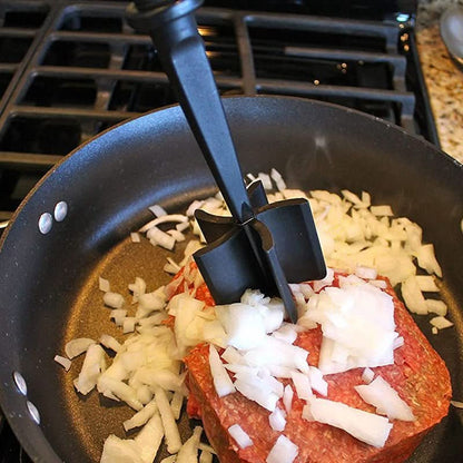 Heat Resistant Nylon Meat Chopper & Masher for Ground Beef Nonstick Cookware Safe Cookware - Duly Kitchen