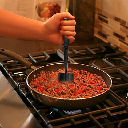 Heat Resistant Nylon Meat Chopper & Masher for Ground Beef Nonstick Cookware Safe Cookware - Duly Kitchen