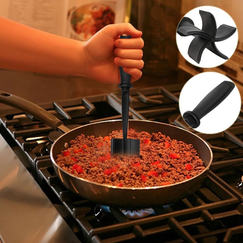 Heat Resistant Nylon Meat Chopper & Masher for Ground Beef Nonstick Cookware Safe Cookware - Duly Kitchen
