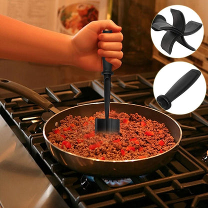Heat Resistant Nylon Meat Chopper & Masher for Ground Beef Nonstick Cookware Safe Cookware - Duly Kitchen