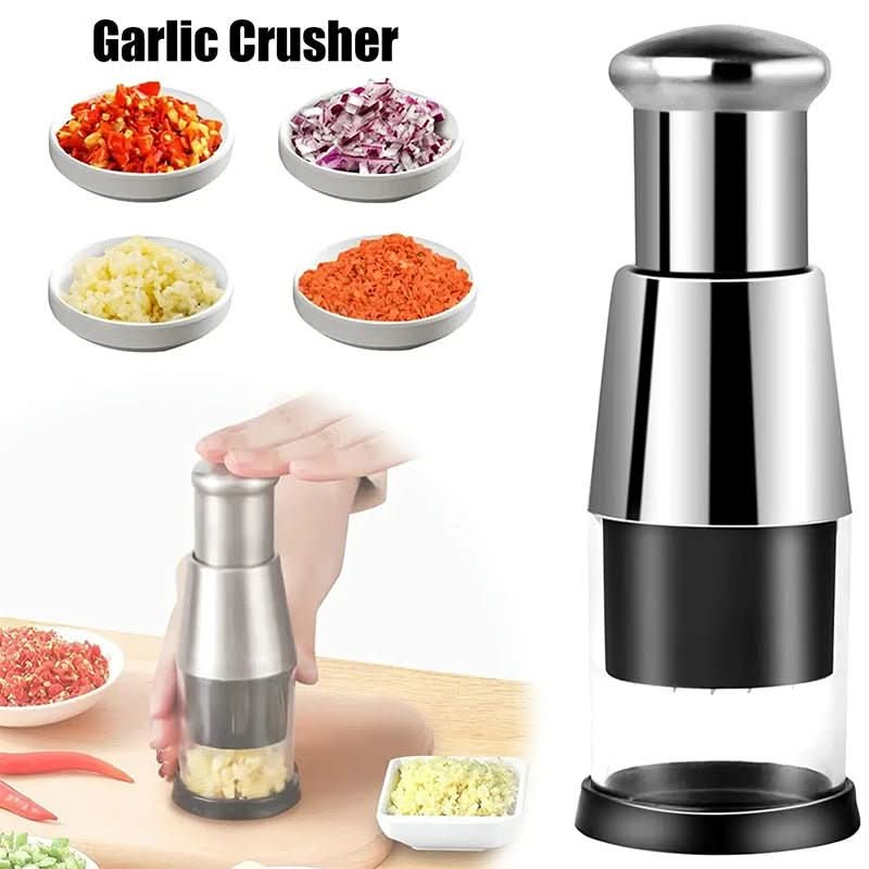 Manual Stainless Steel Garlic Crusher & Onion Chopper Press Kitchen Tool Kitchen Utensils & Gadgets - Duly Kitchen