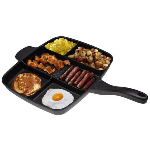 Master Pan 5 - in - 1 Non - Stick Multifunctional Frying Pan with Compartments Cookware - Duly Kitchen