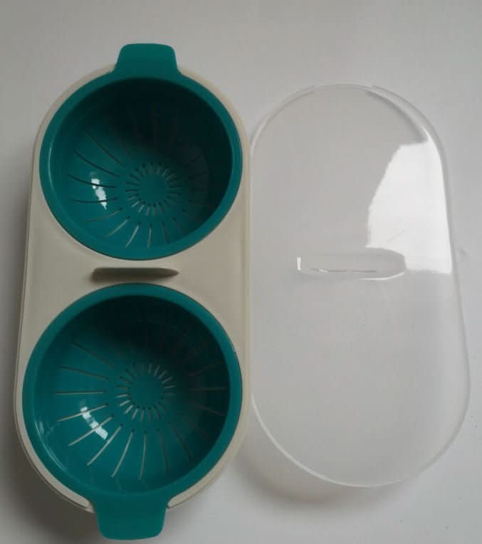 Microwave Egg Poacher Double Cup Food Grade PP Steamer Cooker with Drain Basket Drinkware - Duly Kitchen