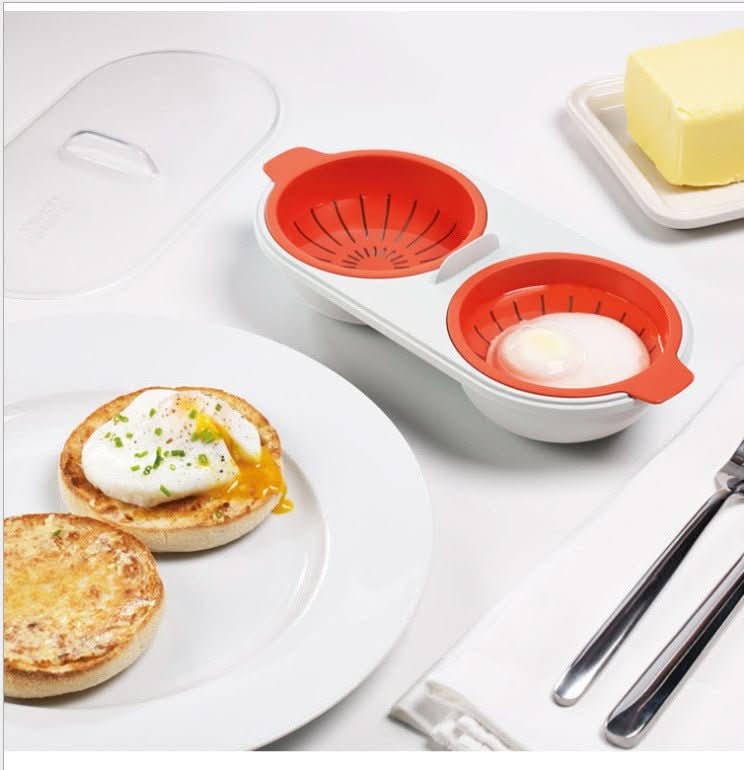 Microwave Egg Poacher Double Cup Food Grade PP Steamer Cooker with Drain Basket Drinkware - Duly Kitchen
