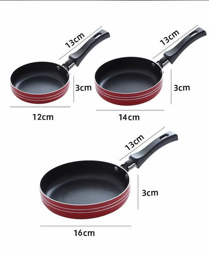 Mini Nonstick Frying Pan Small Aluminum Egg Skillet 12cm 14cm 16cm Cookware - Duly Kitchen