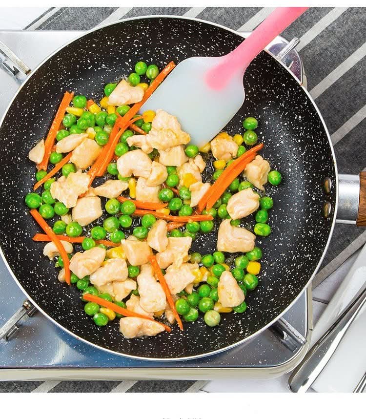 Nonstick Induction Frying Pan – Multi - Function Aluminum Skillet with Wooden Handle Cookware - Duly Kitchen
