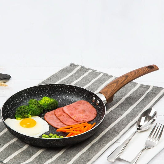 Nonstick Induction Frying Pan – Multi - Function Aluminum Skillet with Wooden Handle Cookware - Duly Kitchen