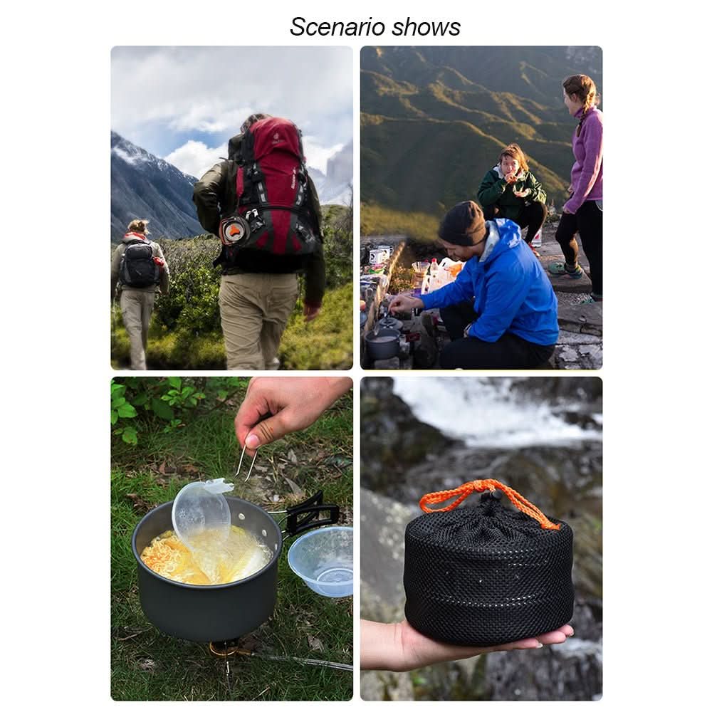 Outdoor Camping Cookware Set for 2 - 3 People with Pot, Pan, Teapot & Tableware Cookware - Duly Kitchen