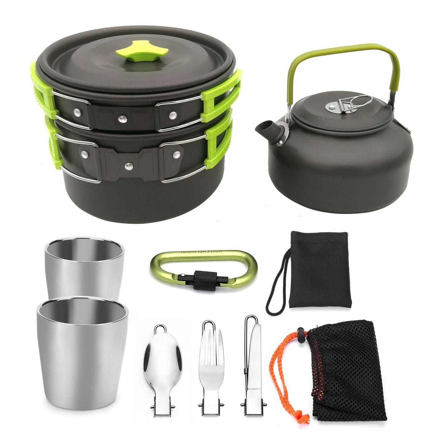 Outdoor Camping Cookware & Tableware Set with Compact 7x5in Travel Package Cookware - Duly Kitchen