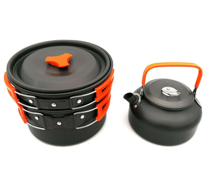 Outdoor Camping Cookware & Tableware Set with Compact 7x5in Travel Package Cookware - Duly Kitchen