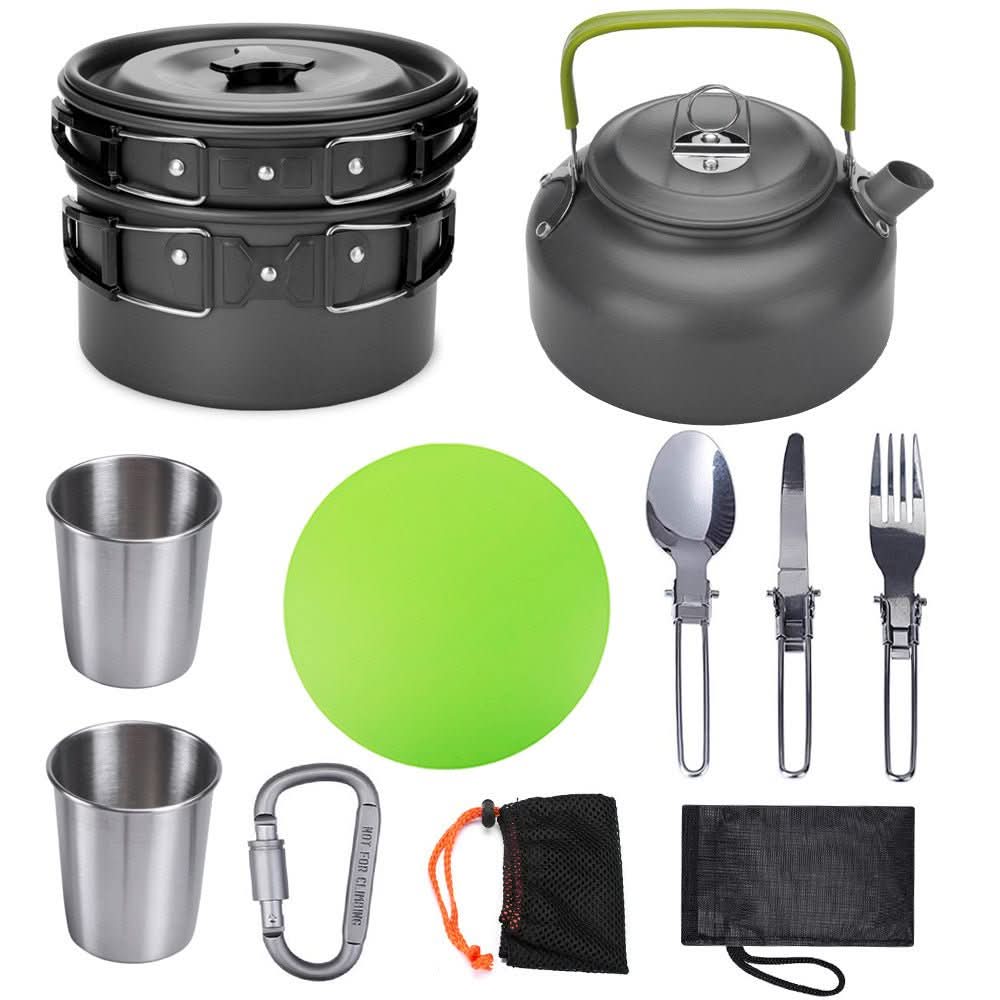 Outdoor Camping Cookware & Tableware Set with Compact 7x5in Travel Package Cookware - Duly Kitchen