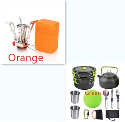 Outdoor Camping Cookware & Tableware Set with Compact 7x5in Travel Package Cookware - Duly Kitchen